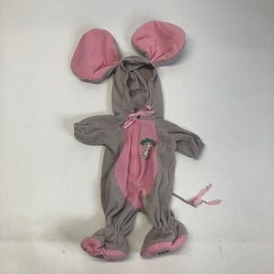 1984 VTG Cabbage Patch Kids Gray Pink Mouse Costume One Piece‎ Doll Costume
